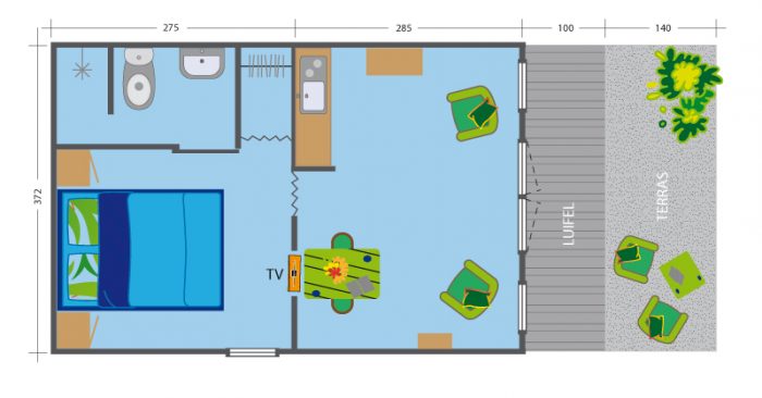 Camping 't Oppertje - Blokhut Comfort Plus D11