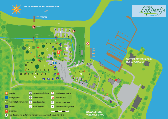plattegrond camping t oppertje lelystad